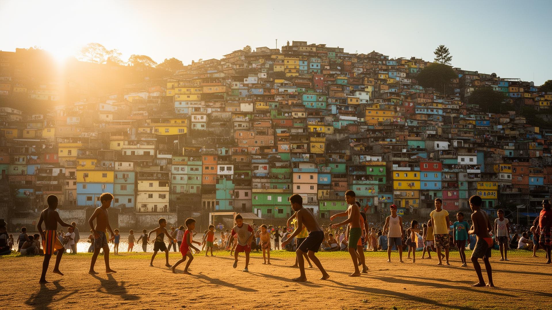 Comunidade brasileira ao pôr do sol